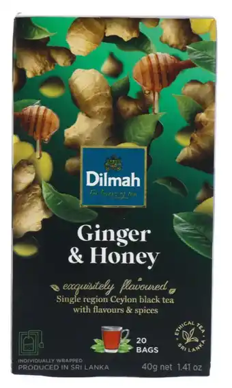 De Online Drogist Dilmah Ginger & Honey Ceylon Tea aanbieding