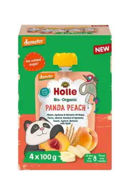 De Online Drogist Holle Knijpfruit Panda Peach Multipack Bio aanbieding