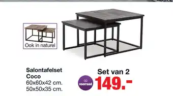 Budget Home Store Salontafel coco zwart set van 2 aanbieding