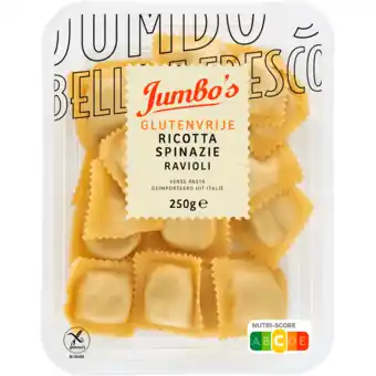 Jumbo Jumbo's Glutenvrije Ricotta Spinazie Ravioli 250 g aanbieding