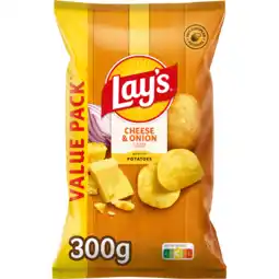 Jumbo Lay's Cheese Onion Chips 300 gr aanbieding