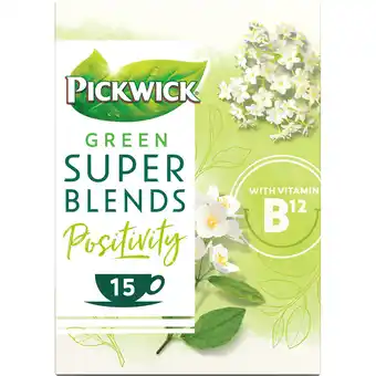 Jumbo Pickwick Green Super Blends Positivity Green Tea, Elderflower, Jasmine 15 x 1,5 g aanbieding