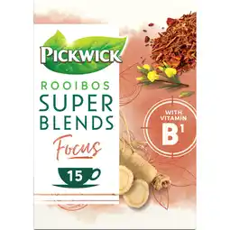 Jumbo Pickwick Super Blends Focus Rooibos met Citroensmaak 15 x 1,5 g aanbieding