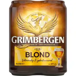 Jumbo Grimbergen Abdijbier van Hoge Gisting Blond Blikken 4 x 500ml aanbieding