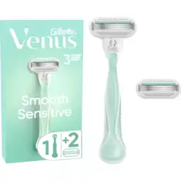 Jumbo Gillette Venus Smooth Sensitive Voor Vrouwen 1 Handvat + 2 Navulmesjes aanbieding