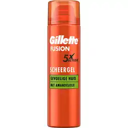 Jumbo Gillette Fusion Scheergel Sensitive, 200ml aanbieding