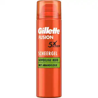 Jumbo Gillette Fusion Scheergel Sensitive, 200ml aanbieding