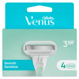Jumbo Gillette Venus Smooth Sensitive Voor Vrouwen, 4 Navulmesjes aanbieding