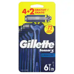 Jumbo Gillette Sensor3 Comfort, Wegwerpscheermes X6 aanbieding