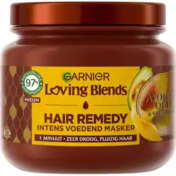 Jumbo Garnier Hair Remedy Loving Blends Intens Voedend Masker Avocado Olie & Shea Boter 340 ml aanbieding