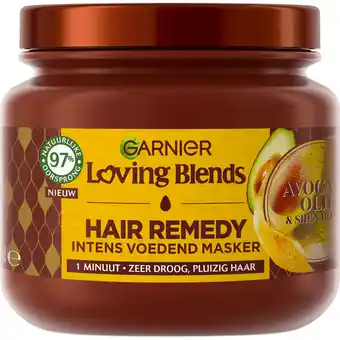Jumbo Garnier Hair Remedy Loving Blends Intens Voedend Masker Avocado Olie & Shea Boter 340 ml aanbieding