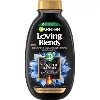 Jumbo Garnier Loving Blends - Shampoo - Magnetic Charcoal - Vette hoofdhuid & droge lengtes - 300 ml aanbieding