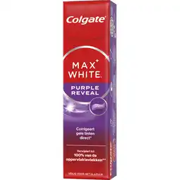 Jumbo Colgate Max White Purple Reveal Tandpasta 75ML aanbieding