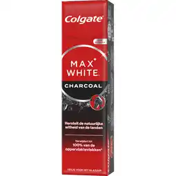Jumbo Colgate Max White Activated Charcoal Whitening Tandpasta 75ml aanbieding