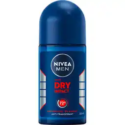 Jumbo NIVEA MEN Dry Impact Anti-Transpirant Deodorant Roller - 50ml aanbieding