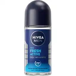 Jumbo NIVEA MEN Fresh Active Anti-Transpirant - Deodorant Roller - 50ml aanbieding