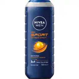 Jumbo Nivea Men Sport Shower Gel 500ml aanbieding
