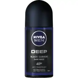 Jumbo NIVEA MEN DEEP Darkwood Anti-Transpirant Deo Roller - 50ml aanbieding
