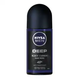 Jumbo NIVEA MEN DEEP Darkwood Anti-Transpirant Deo Roller - 50ml aanbieding