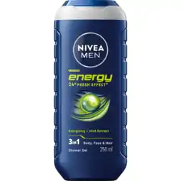 Jumbo Nivea Men Energy Shower Gel 250ml aanbieding