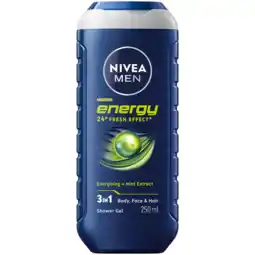 Jumbo Nivea Men Energy Shower Gel 250ml aanbieding