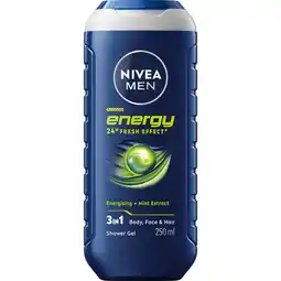 Jumbo Nivea Men Energy Shower Gel 250ml aanbieding