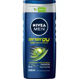 Jumbo Nivea Men Energy Shower Gel 250ml aanbieding