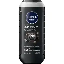 Jumbo Nivea Men Active Clean Shower Gel 250 ml aanbieding