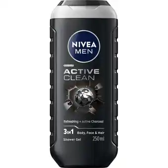 Jumbo Nivea Men Active Clean Shower Gel 250 ml aanbieding