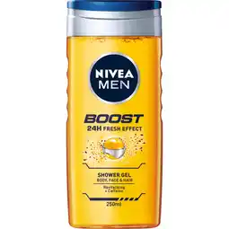 Jumbo Nivea Men Boost 24h Fresh Effect Shower Gel 250 ml aanbieding