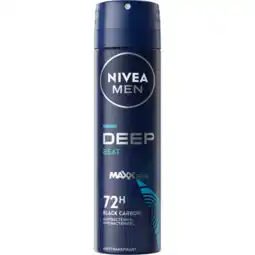 Jumbo NIVEA MEN Deep Black Carbon Beat Anti-Transpirant Spray - 150ml aanbieding