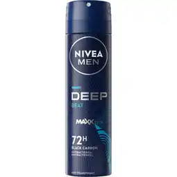 Jumbo NIVEA MEN Deep Black Carbon Beat Anti-Transpirant Spray - 150ml aanbieding