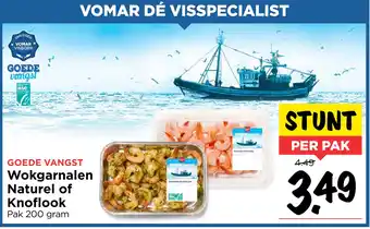 Vomar Voordeelmarkt Wokgarnalen naturel of knoflook 200 gram aanbieding