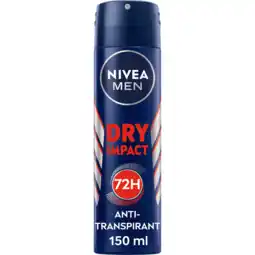 Jumbo NIVEA MEN Dry Impact Anti-Transpirant Spray - 150ml aanbieding