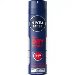 Jumbo NIVEA MEN Dry Impact Anti-Transpirant Spray - 150ml aanbieding