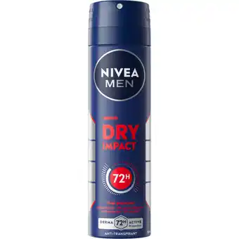 Jumbo NIVEA MEN Dry Impact Anti-Transpirant Spray - 150ml aanbieding