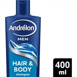 Jumbo Andrélon Men Shampoo en Showergel Hair & Body 400 ml aanbieding