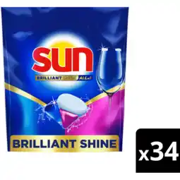Jumbo Sun Brilliant Shine Vaatwascapsules All-in 1 34 capsules aanbieding