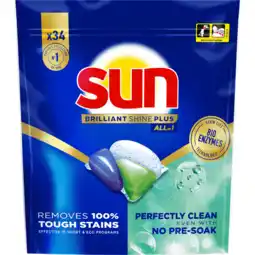 Jumbo Sun Brilliant Shine Plus Vaatwascapsules All-in 1 34 capsules aanbieding
