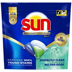 Jumbo Sun Brilliant Shine Plus Vaatwascapsules All-in 1 16 capsules aanbieding