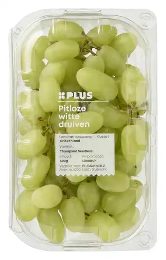 PLUS PLUS Druiven wit pitloos aanbieding