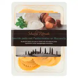 PLUS Selezione Ristorante Gevulde pasta paddenstoelen mozzarella aanbieding