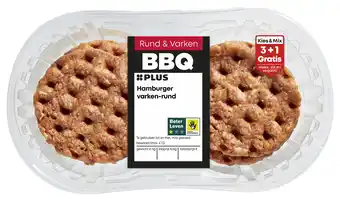 PLUS PLUS Hamburger varken-rund 4st aanbieding