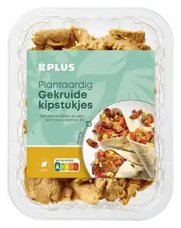 PLUS PLUS Plantaardige gekruide kipstukjes aanbieding