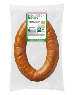 PLUS Biologisch PLUS Rookworst aanbieding