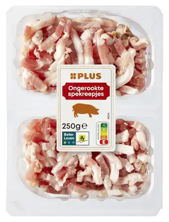 PLUS PLUS Ongerookte spekreepjes aanbieding