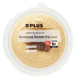 PLUS PLUS Hummus Sweet pepper aanbieding
