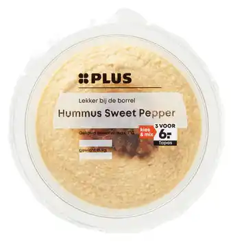 PLUS PLUS Hummus Sweet pepper aanbieding