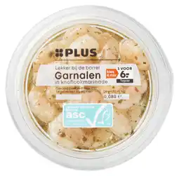PLUS PLUS Garnalen in knoflookmarinade aanbieding