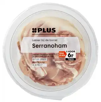 PLUS PLUS Dungesneden serranoham aanbieding